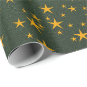 gouden sterren in groen cadeaupapier (Rol Hoek)