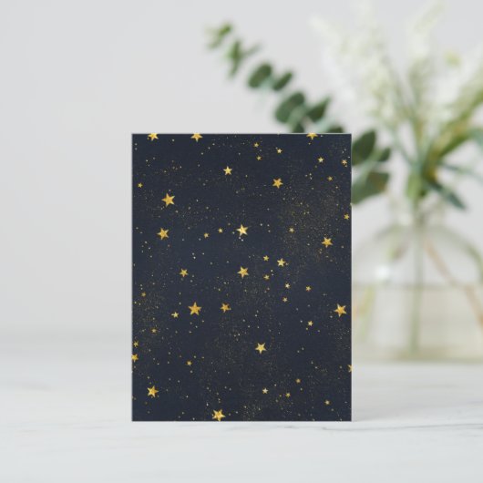 Gouden sterren in Night Sky Briefkaart (Staand voorkant)