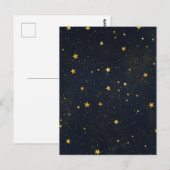 Gouden sterren in Night Sky Briefkaart (Voorkant / Achterkant)