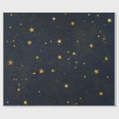 Gouden sterren in Night Sky Cadeaupapier (Vlak)