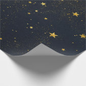 Gouden sterren in Night Sky Cadeaupapier (Hoek)