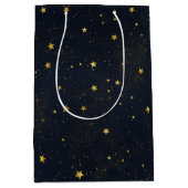 Gouden sterren in Night Sky Medium Cadeauzakje (Voorkant)