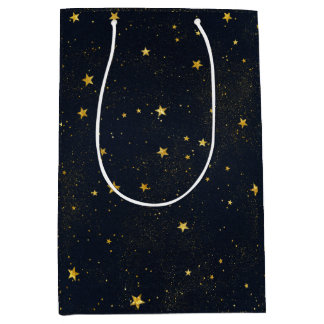 Gouden sterren in Night Sky Medium Cadeauzakje
