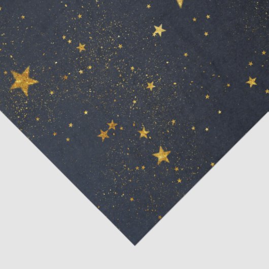 Gouden sterren in Night Sky Tissuepapier (Detail)