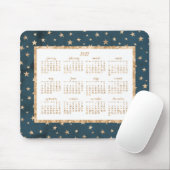 Gouden sterren Jaarlijkse 2017 Agenda Muismat Midd (Met muis)