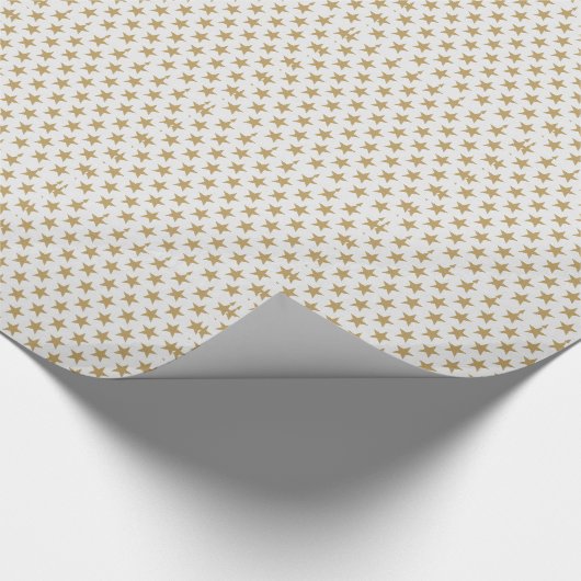 Gouden sterren kerst inpakpapier (Hoek)