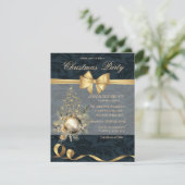 Gouden Sterren Kerstboom Boog Bal Kerstfeest Kaart (Staand voorkant)