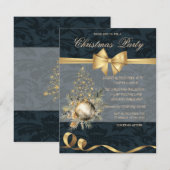 Gouden Sterren Kerstboom Boog Bal Kerstfeest Kaart (Voorkant / Achterkant)