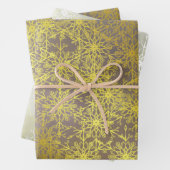 gouden sterren, kerstpapier, winter+patte, groente inpakpapier vel (In situ)