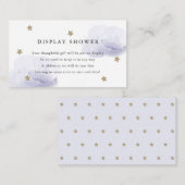 Gouden sterren & lavendel wolken display douche informatiekaartje (Voorkant / Achterkant)