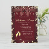 Gouden sterren, Lichten, Boegrode Glitter Kaart (Staand voorkant)