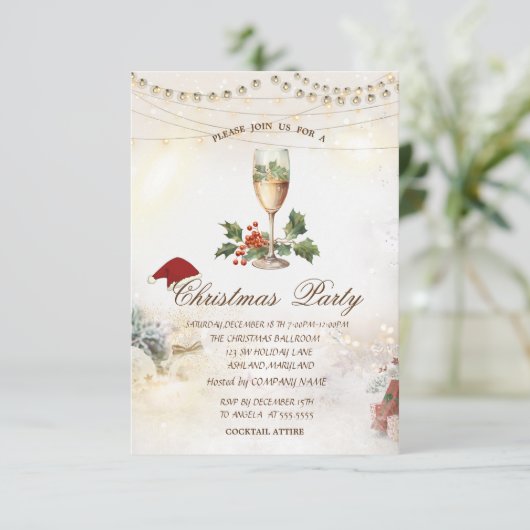 Gouden sterren,Lichten,Hulstbes Champagnetherapie  Kaart (Staand voorkant)