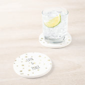 Gouden sterren liefde en vrede zandsteen onderzetter (Zijkant)