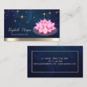 Gouden Sterren Lotus Navy Blauw Visitekaartje (Voorkant / Achterkant)