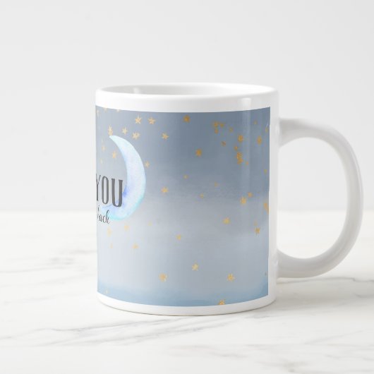 Gouden Sterren Maan Blauw Ombre Grote Koffiekop (Rechts)