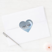 Gouden Sterren Maan Blauw Ombre Hart Sticker (Envelop)