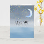 Gouden Sterren Maan Blauw Ombre Kaart (Gele Bloem)