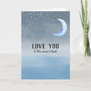 Gouden Sterren Maan Blauw Ombre Kaart