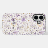 Gouden sterren Maan Paarse bloemen Case-Mate iPhone Case (Achterkant (horizontaal))