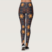 Gouden sterren met blauwe achtergrond leggings (Achterkant)