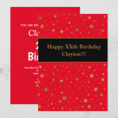 Gouden sterren met een bericht op de Rode Dag Part Kaart (Voorkant / Achterkant)