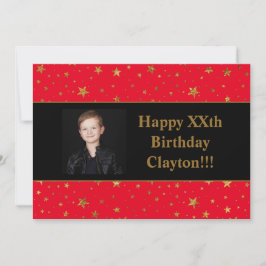 Gouden sterren met een foto op de Rode Dag Kaart