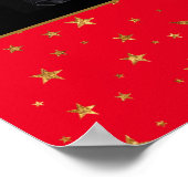 Gouden sterren met een foto op de Rode Dag Poster (Hoek)