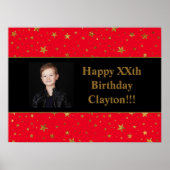 Gouden sterren met een foto op de Rode Dag Poster (Voorkant)