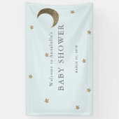 Gouden Sterren & Moon Blue Baby shower Banner (Verticaal)