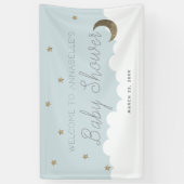 Gouden Sterren & Moon Blue Baby shower Banner (Verticaal)