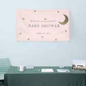 Gouden Sterren & Moon Roze Baby shower Banner (Beurs)