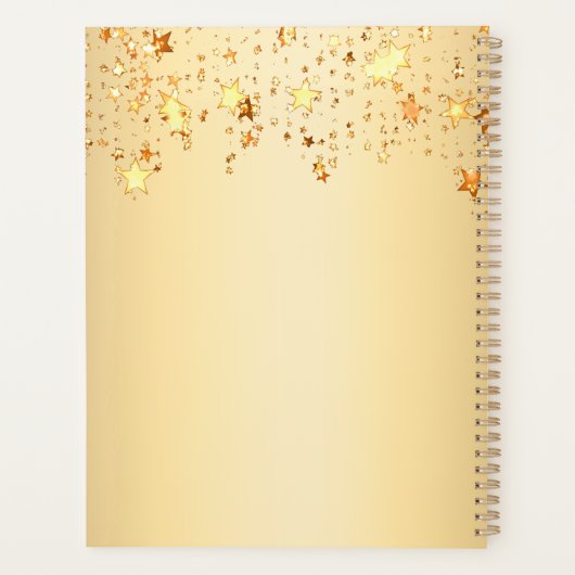 Gouden sterren naam monogram 2026 planner (Achterkant)