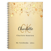 Gouden sterren naam monogram notitieboek (Voorkant)