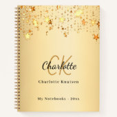 Gouden sterren naam monogram notitieboek (Voorkant)