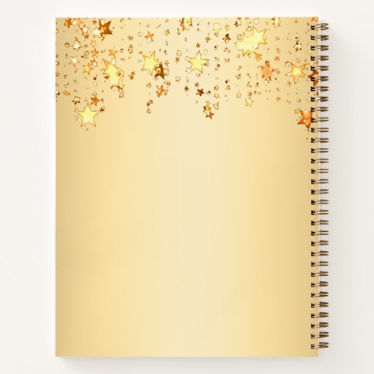 Gouden sterren naam monogram notitieboek (Achterkant)