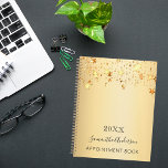 Gouden sterren naam script 2025 planner<br><div class="desc">Een faux goud uitziende achtergrond,  zwarte tekst. Versierd met gouden sterren. Personaliseer en voeg jouw namen en een titeljaar 2025 (of elk jaar) toe.</div>