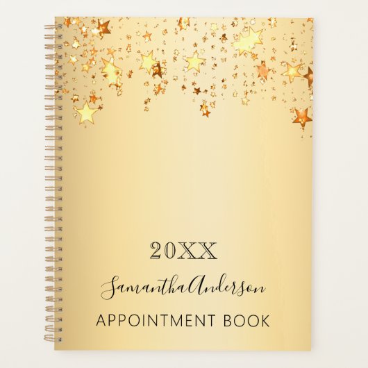 Gouden sterren naam script 2026 planner (Voorkant)