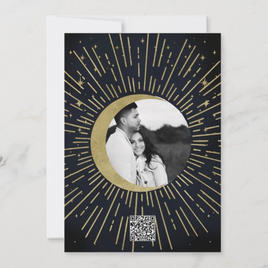 Gouden sterren Nacht Hemel Zonneknal Maan Dank je  Kaart (Achterkant)