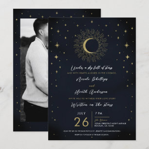 Gouden sterren Nacht Hemelse zonnevloed Maan Bruil Kaart