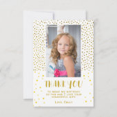 Gouden sterren nep glitters verjaardag kinderen me bedankkaart (Voorkant)