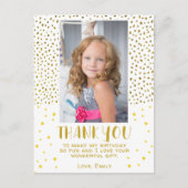 Gouden sterren nep glitters verjaardag kinderen me briefkaart (Voorkant)