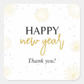 Gouden Sterren Nieuwjaarsfeest Vierkante Sticker (Voorkant)