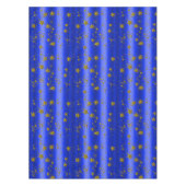 Gouden sterren op blauw kerstfeest tafelkleed (Voorkant)