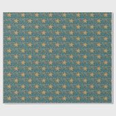 Gouden sterren op Blue Night Sky Pattern Elegant Cadeaupapier (Vlak)