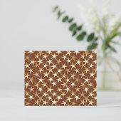 Gouden sterren op chocoladebruin briefkaart (Staand voorkant)