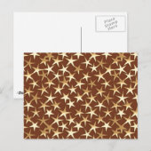 Gouden sterren op chocoladebruin briefkaart (Voorkant / Achterkant)