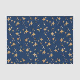 Gouden sterren op donkerblauwe achtergrond tissuepapier