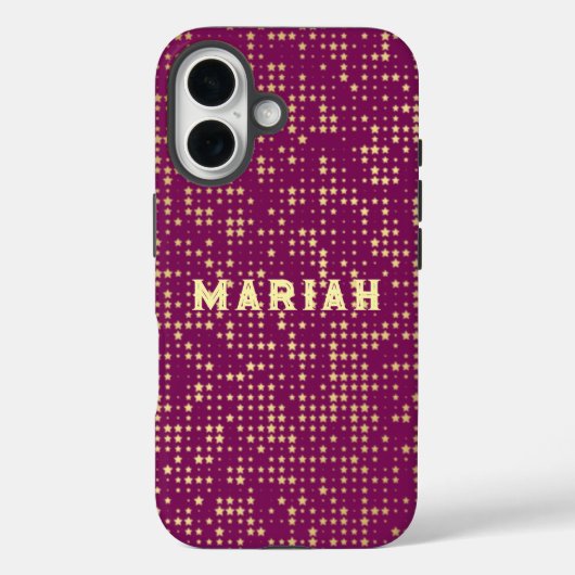 Gouden sterren op een donkerroze achtergrond Case-Mate iPhone case (Achterkant)