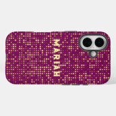 Gouden sterren op een donkerroze achtergrond Case-Mate iPhone case (Achterkant (horizontaal))
