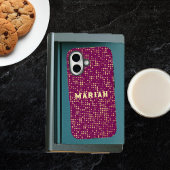 Gouden sterren op een donkerroze achtergrond Case-Mate iPhone case